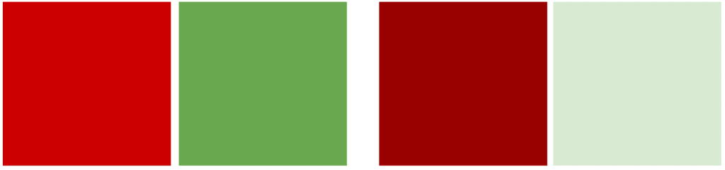 2 Different Shades of Red and Green