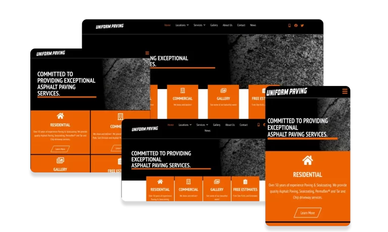 Portfolio photo of a Beautiful Responsive Web Design Work on Desktop, Tablet and Mobile Phones for Uniform Paving