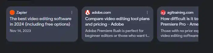 SGE giving credit to the pages that it is getting its information from